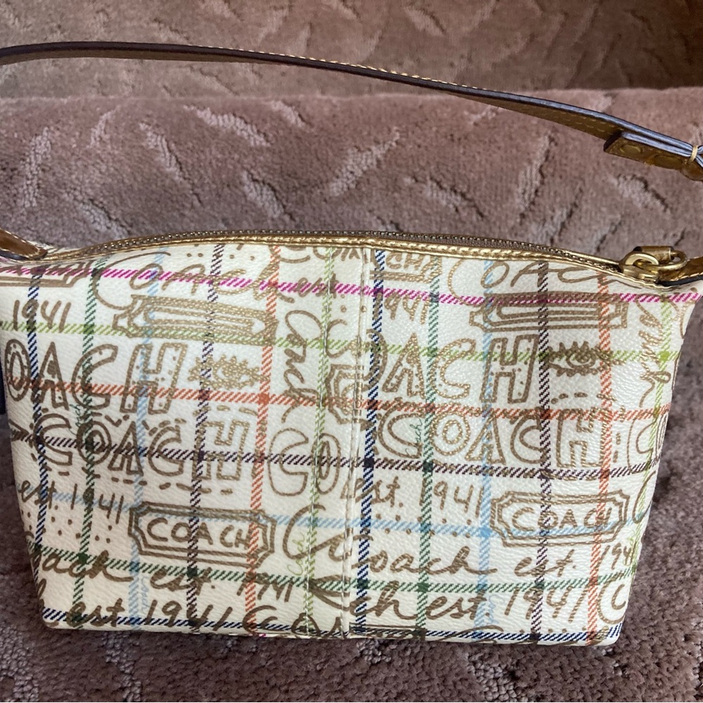 Coach Tattersall Graffiti small leather hobo bag